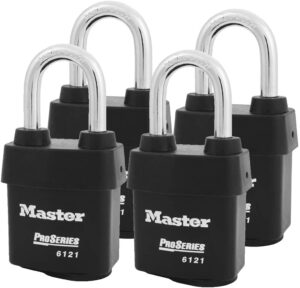 Master Lock - Four (4) High Security Pro Series Padlocks 6121NKALF-4 w/BumpStop Technology